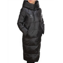 S21105 BLACK Пальто зимнее женское облегченное Y SILK TREE размер S - 44 российский