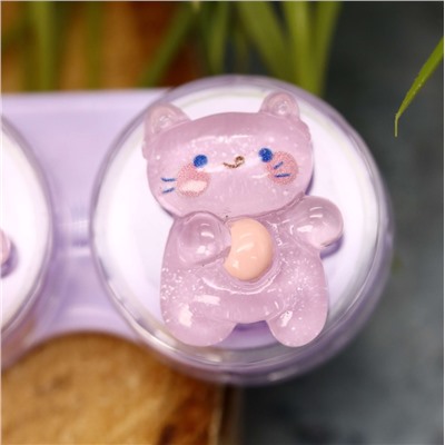 Контейнер для линз «Glass bear», purple