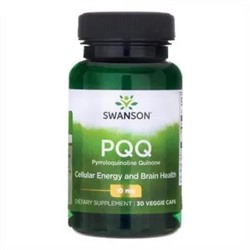 Swanson, PQQ 10 mg, Пирролохинолинхинон 30 шт.