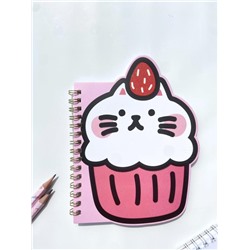 Блокнот на спирали (B6) "Cat cupcake" (13*18)