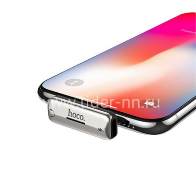 Разветвитель заряд/наушник HOCO iPhone 7/7Plus/8/8Plus/X/XS/XS Max/XR LS27 серебро