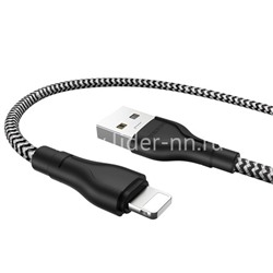 USB кабель для iPhone 5/6/6Plus/7/7Plus 8 pin 1.0м BOROFONE BX39 (черный/белый) 3.0A
