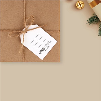 Открытка-шильдик на подарок «Счастья в новом году!», снегирь, акварельный картон 5 × 7 см     961411