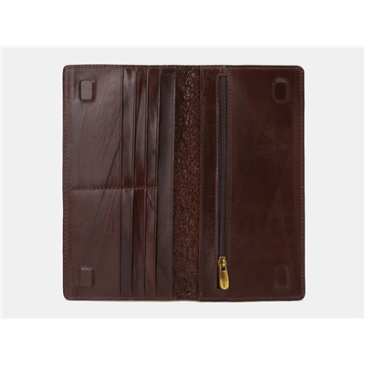 Кожаное портмоне с росписью из натуральной кожи «PR001 Brown Истребитель»