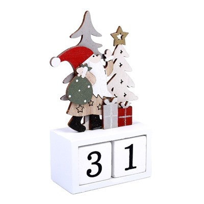 Вечный календарь «Дед Мороз, ёлки и подарки» 7 × 3,5 × 13 см