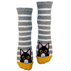 Носки серии Lovely Animals "Черный котенок - розовые ушки"35-39