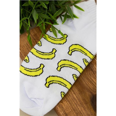 Носки женские "Banana", белый, р. 35-40