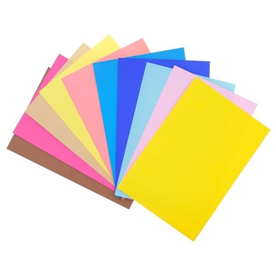 Картон цветной двусторонний А4, 10 листов, 20 цветов "Мультики", мелованный, 190г/м², МИКС