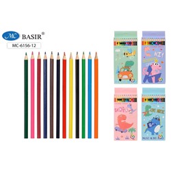Набор цветных карандашей: "DINO"; деревянные МС-6156-12