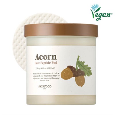 SKINFOOD Подушечки для очищения пор с пептидами Acorn Pore 60 шт.