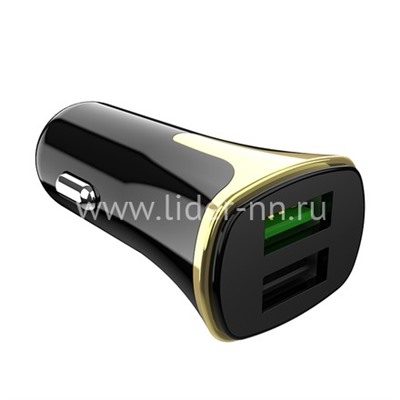 АЗУ для iPhone5/6/7/7Plus 2 USB выхода 18W Quick Charge (6V-3.0A/9V-2.0A/12V-1.5A) HOCO Z31 (черный)