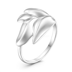 Кольцо из серебра родированное - Листья К50117р
