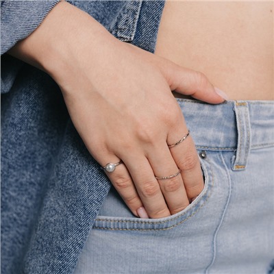 Кольцо набор 5 штук «Идеальные пальчики» грация, цвет белый в серебре