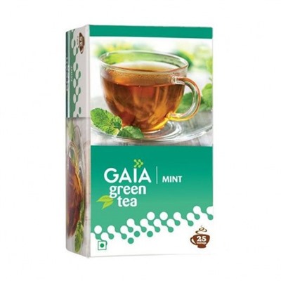 Зеленый чай с Мятой (25 пак, 2 г), Green Tea Mint, произв. Gaia