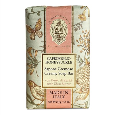 Крем-мыло для тела с маслом ши и экстрактом Жимолости Creamy Bar Soap Honeysuckle, La Florentina, 275 г