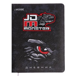 Дневник универсальный для 1-11 класса JD Monster, твёрдая обложка, искусственная кожа, с поролоном, ляссе, 80 г/м2