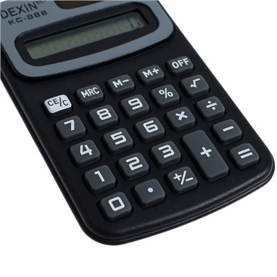 Калькулятор карманный с чехлом 8 - разрядный, KC - 888, работает от батарейки (таблетка Ag 10)