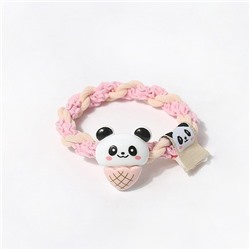 Резинка для волос GIRLY "Panda ice cream", pink