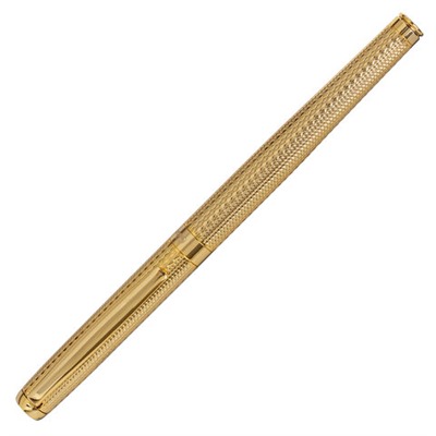 Ручка подарочная перьевая GALANT "VERSUS", корпус золотистый, детали золотистые, узел 0,8 мм, синяя, 143528