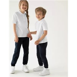 5pk Unisex Pure Cotton School Polo Shirts (2-18 Yrs)