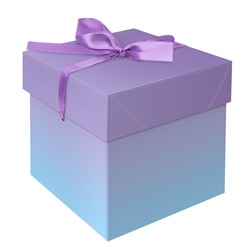 Коробка складная подарочная MESHU "Duotone. Blue-Lilac gradient" 15*15*15см с лентой MS_54174/12/Китай