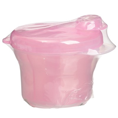 Контейнер для хранения детского питания, 3 секции по 75 мл., 9,5х8,5 см., 225 мл., цвет розовый