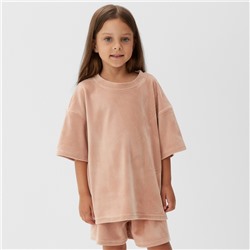 Костюм детский (футболка, шорты) KAFTAN Plushy р.30 (98-104), бежевый