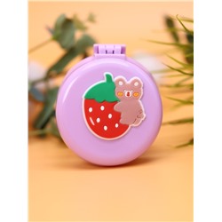 Расческа раскладная с зеркалом  "Strawberry bear folding", purple