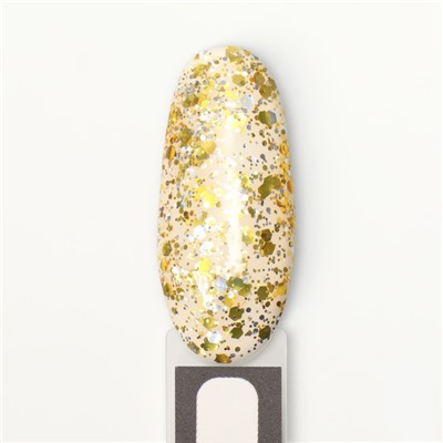 Гель лак для ногтей, «GLITTER FLASH», 3-х фазный, 8мл, LED/UV, цвет прозрачный/жёлтый (05)