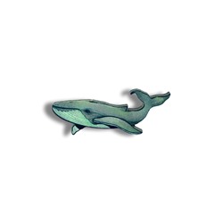 Серый кит - Брошь/ значок - 270