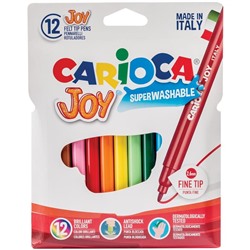 Фломастеры Carioca "Joy", 12цв., смываемые, картон