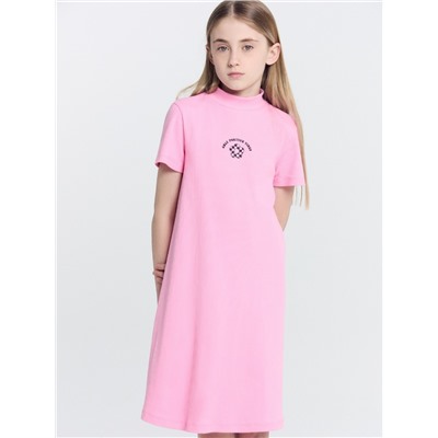 Платье розовый +печать 157833