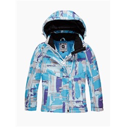 Подростковая для девочки зимняя горнолыжная куртка голубого цвета 1774Gl