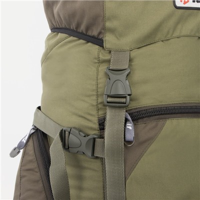 Рюкзак туристический, Taif, 65 л, отдел на шнурке, 2 наружных кармана, 2 боковых кармана, цвет оливковый