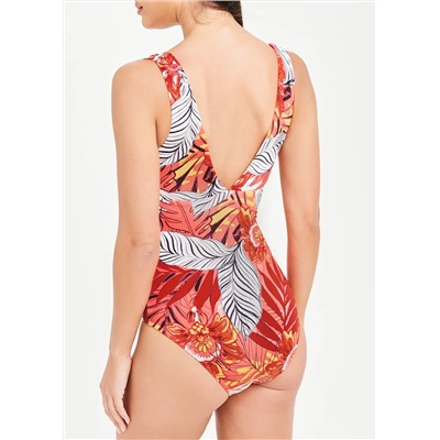 Soon Floral Palm Ring Detail Swimsuit