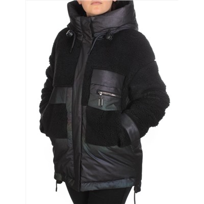 M - 2183 BLACK Куртка зимняя женская MEAJIATEER (200 гр. био-пух) размер S - 42 российский