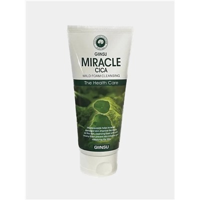 Пенка для лица с центеллой азиатской, MIRACLE CICA MILD FOAM CLEASING, GIINSU, 180 г