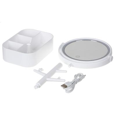 ЮниLook Зеркало настольное с LED-подсветкой, 4хААА, USB-провод, пластик, стекло, 32х17см, 2 цвета