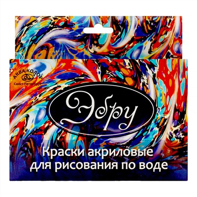 Эбру набор 5 цветов + загуститель 108мл "Аква-колор" К6315/Россия