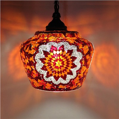R520-5 Светильник мозаичный Тюльпан, красно-оранжевая зцвезда