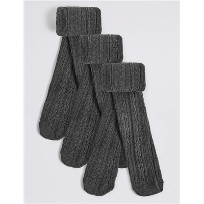 3pk of Cable Knit Tights