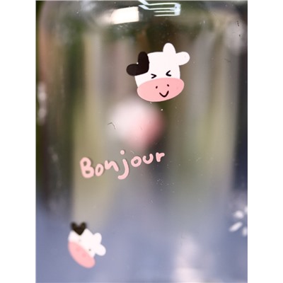 Дорожная бутылочка "Animal bonjour cow", black (50 ml)