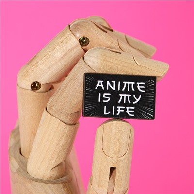 Значок деревянный «Anime is my life», аниме, 3,3 х 2 см