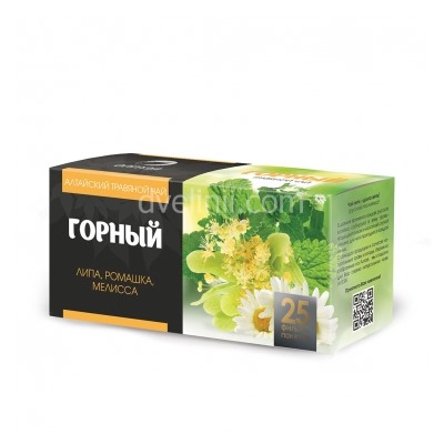 Травяной чай "Горный", 25 фильтр-пакетов по 1,2 г