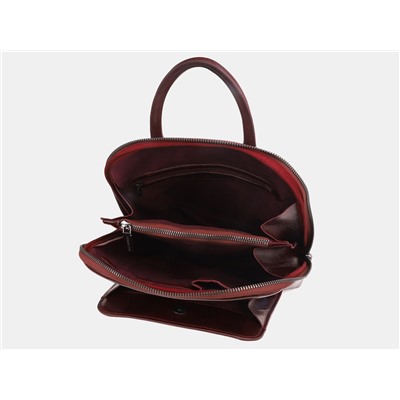 Бордовый кожаный рюкзак с росписью из натуральной кожи «R0023 Bordo Пионы»