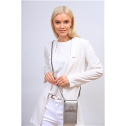 Женская сумка-портмоне на плечо, цвет серебро