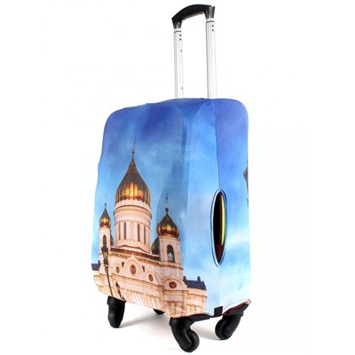 Чехол для чемодана 24-M" (24"-70л),  полиэстер 100%,   (Собор)  голубой SALE 203132