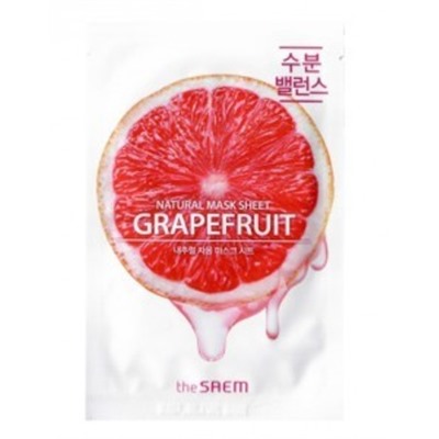 СМ Маска на тканевой основе для лица N с экстрактом грейпфрута  Natural Grapefruit Mask Sheet 21мл