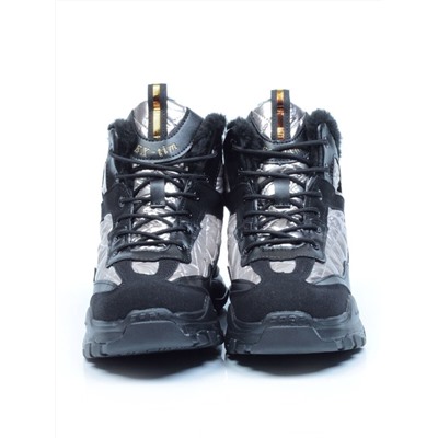 8524-3 BLACK Ботинки подростковые зимние (искусственные материалы) размер 36