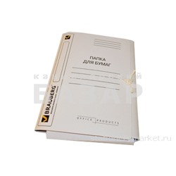 Папка д/бумаг с завязками картонная мелованая BRAUBERG, гарант. пл. 320 г/м2, до 200л.